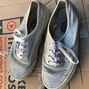 Silver sparkling Vans. GUC. Size 6.5 women